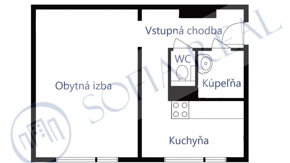 PREDAJ: 1-izbový byt; časť Podunajské Biskupice