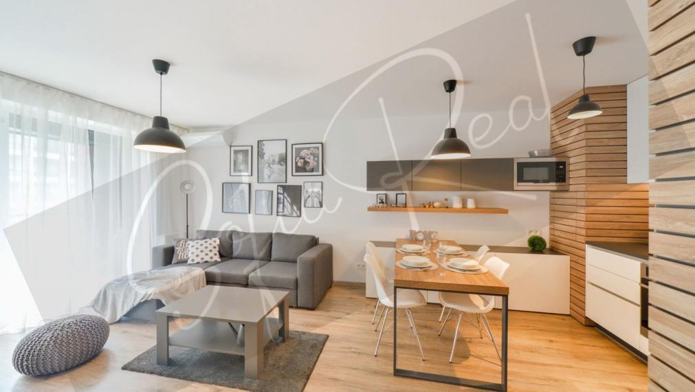 PRENÁJOM: moderná a štýlová 2-izbová novostavba; parking; Račianska ulica (Nové Mesto)