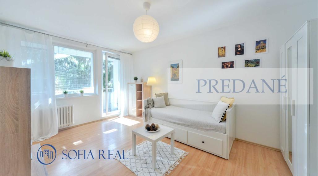 PREDANÉ: príjemný 1-izbový byt; LOGGIA; Donnerova ul. - Karlova Ves