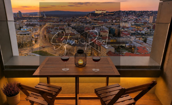 PRENAJATÉ: 2i byt v SKY PARK | výhľad na Bratislavský hrad | parkovanie - fotografia 9